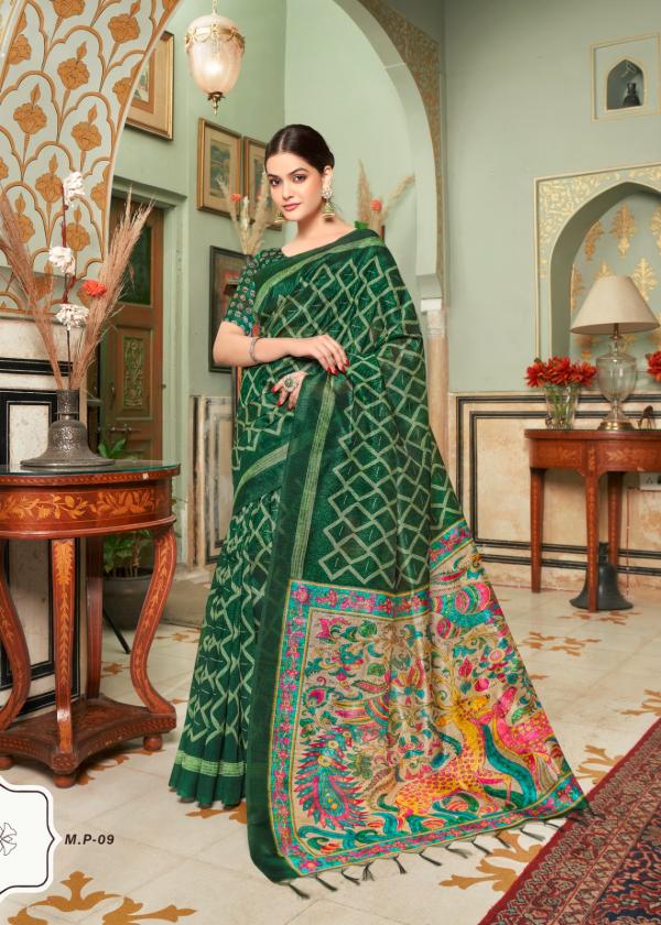 Shreyans Madhubani Paints Printed Fancy Silk Saree Collection